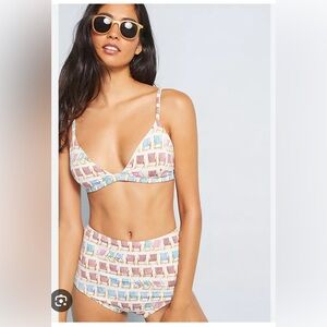 NWT Anthropologie 2PC PatBO Beach Chair High Waist Bikini Swimsuit Size M